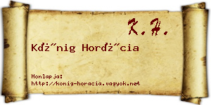Kőnig Horácia névjegykártya